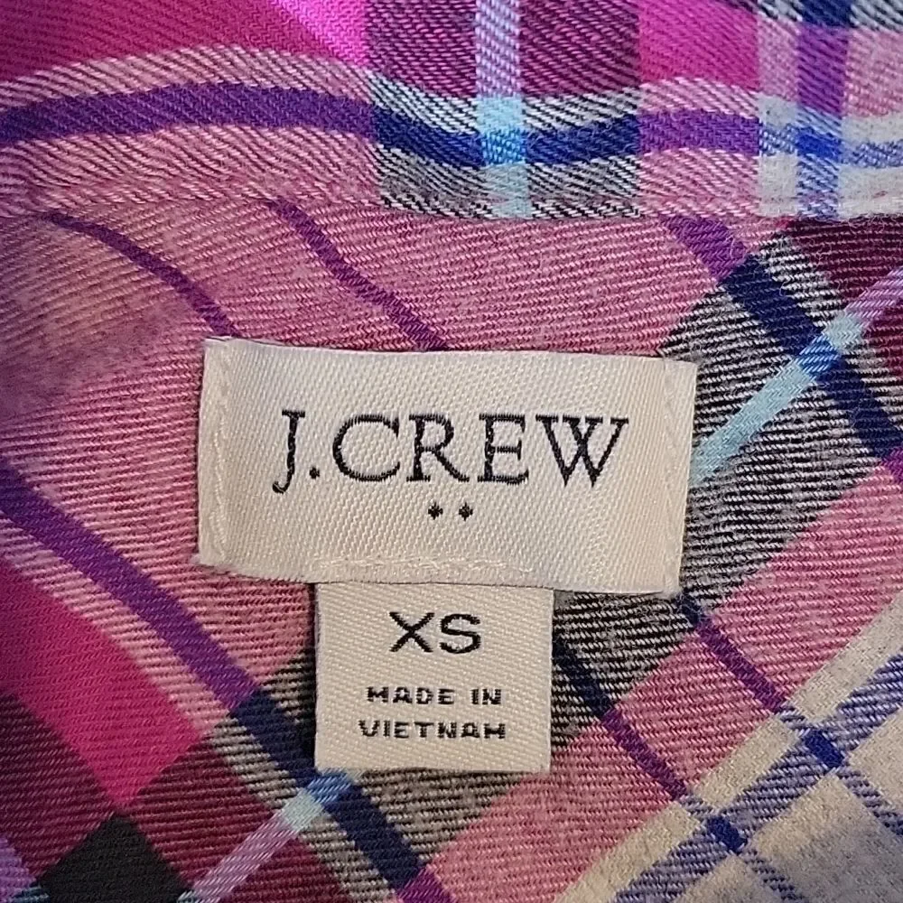 J. Crew. Plaid. Flannel. Button Down. Size XS. EUC